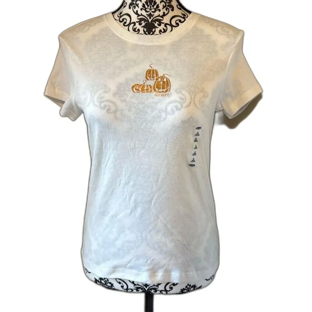 Old Navy White and Orange T-shirt